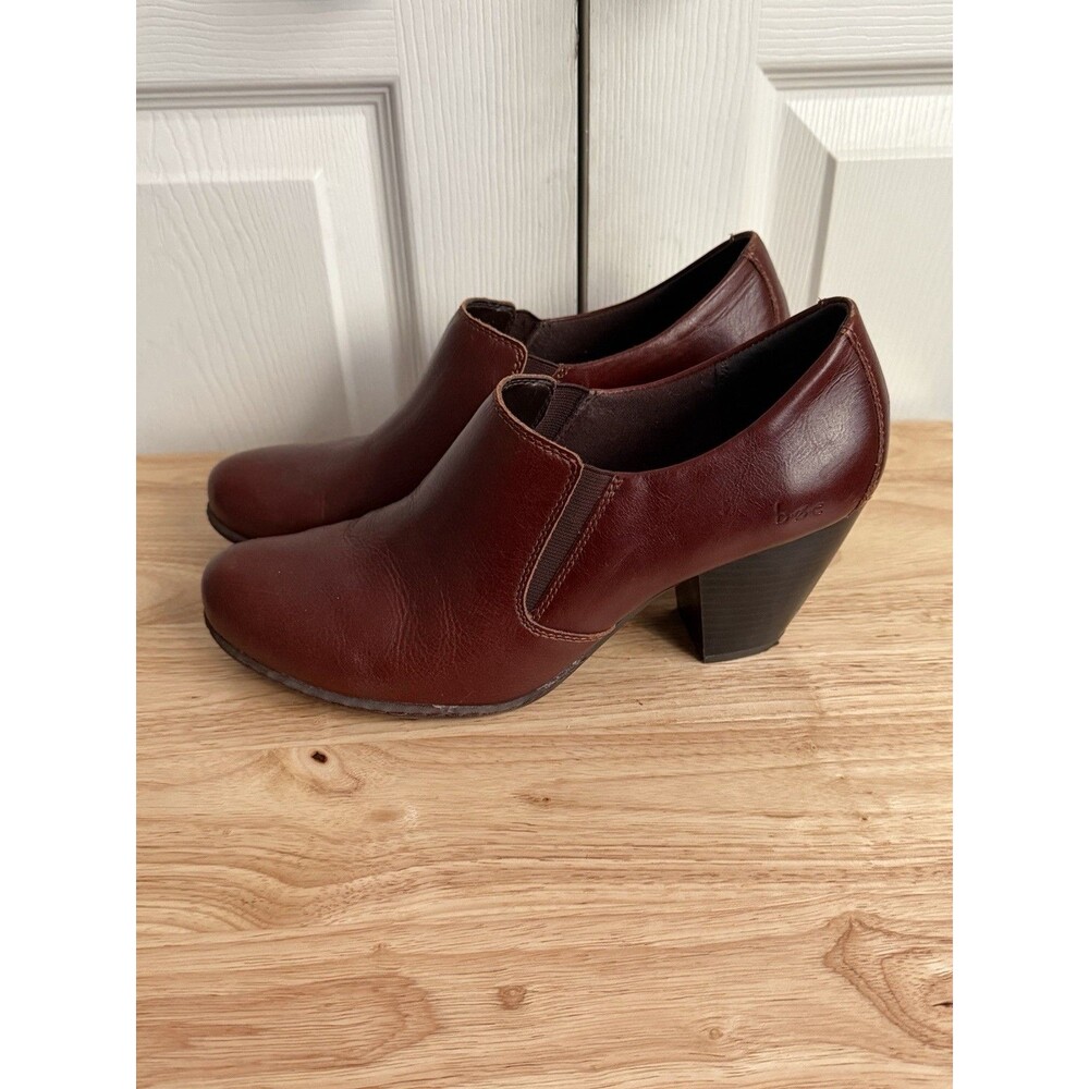 Born B.o.c. Ankle Boot Gertrude Brown Leather Heel Booties Shoes EU 40 Women's 9